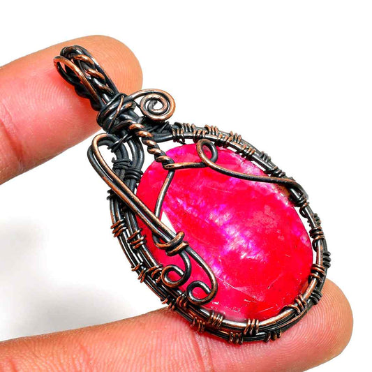 Emberheart – Ruby Copper Wire Pendant
