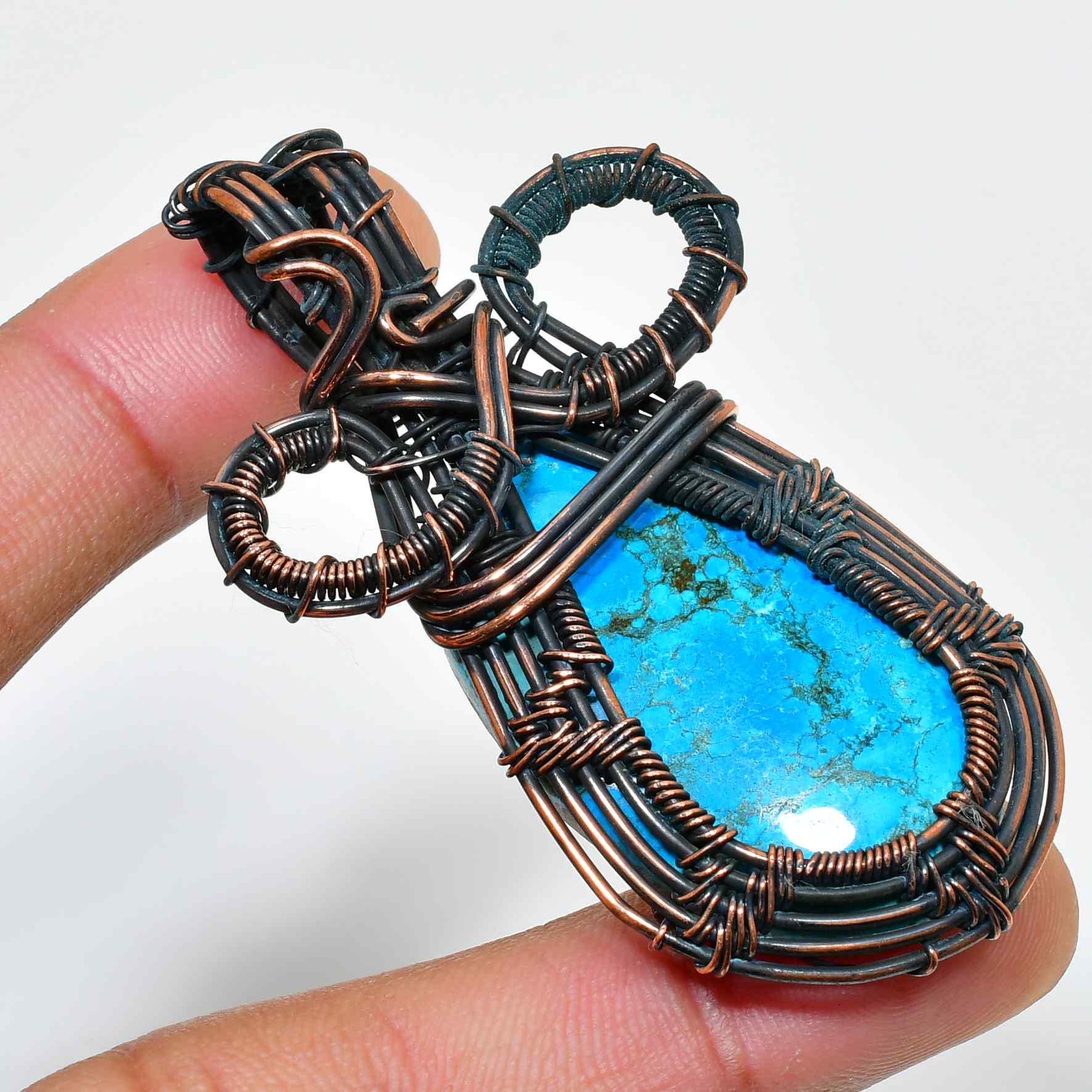 Azura’s Embrace – Turquoise Copper Pendant