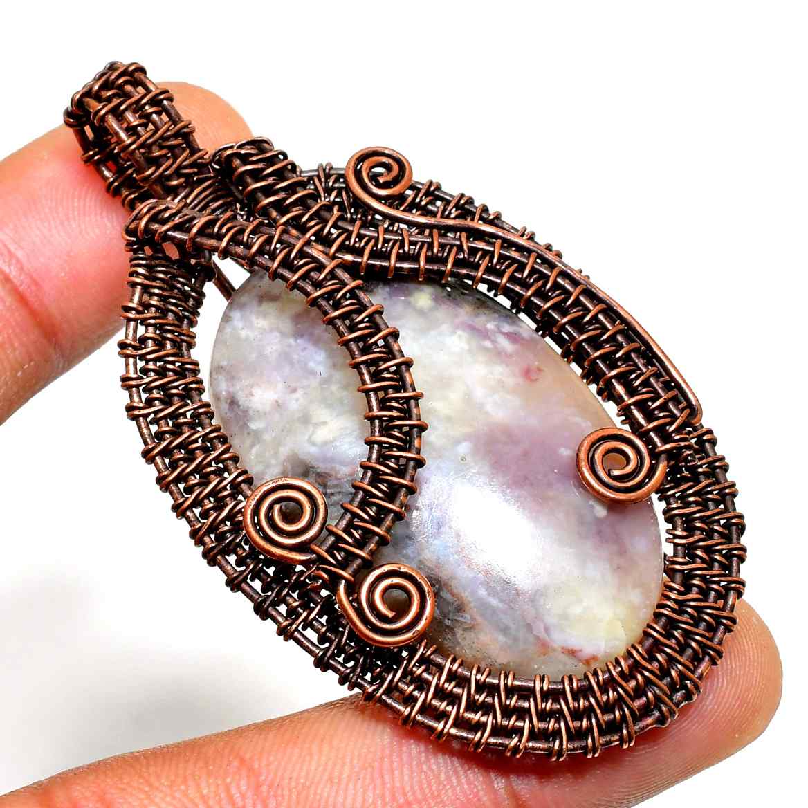 Luna’s Veil – Amethyst Copper Wire Pendant