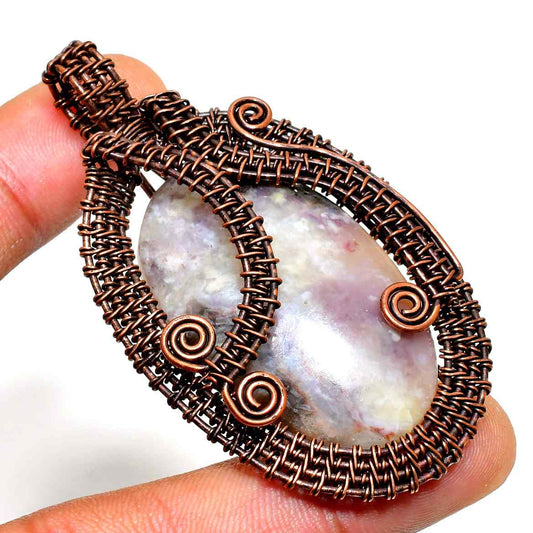 Luna’s Veil – Amethyst Copper Wire Pendant