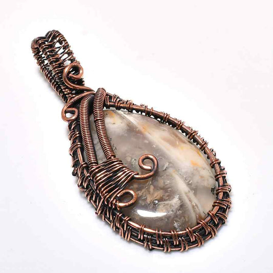 Gaia’s Embrace – Oxidized Copper Agate Pendant
