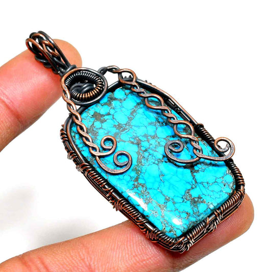 Terra’s Embrace – Turquoise Copper Pendant