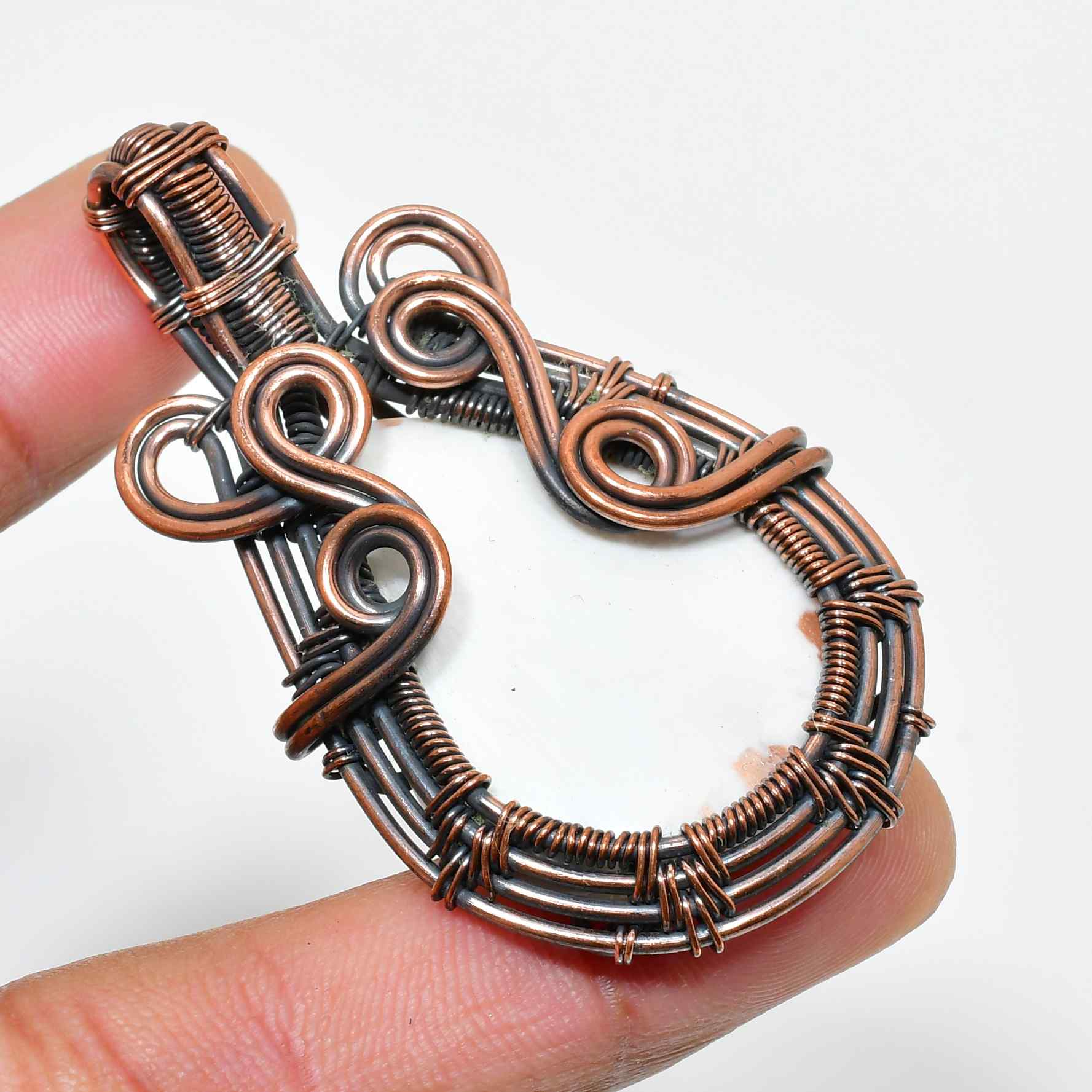 Ezra’s Veil – Oxidized Copper Amethyst Pendant