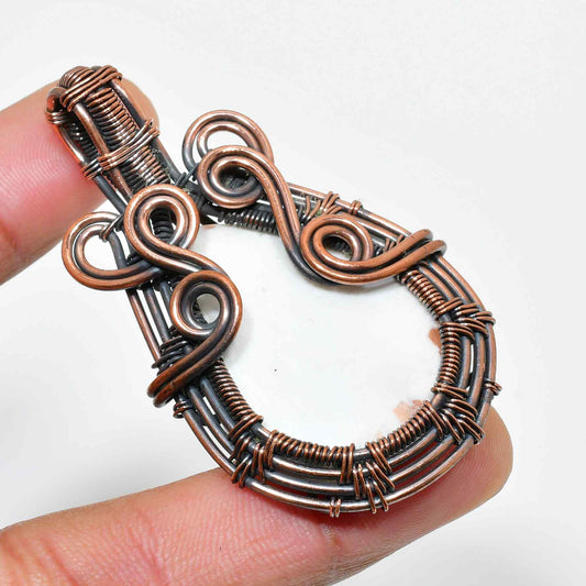 Ezra’s Veil – Oxidized Copper Amethyst Pendant