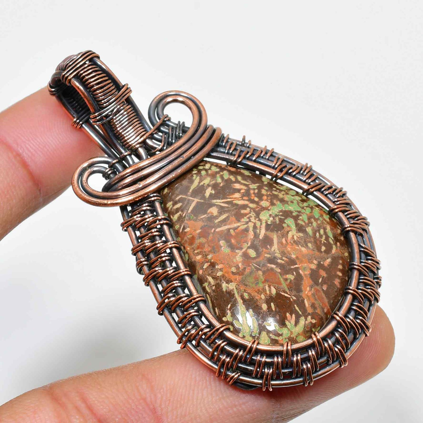 Artisan’s Essence – Natural Stone & Copper Pendant