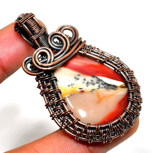 Ember’s Embrace – Jasper Copper Pendant