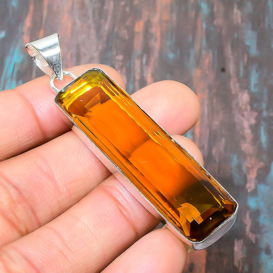 Sunlit Embrace – Sterling Citrine Pendant
