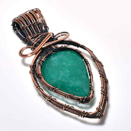 Serene Embrace – Aventurine & Copper Pendant