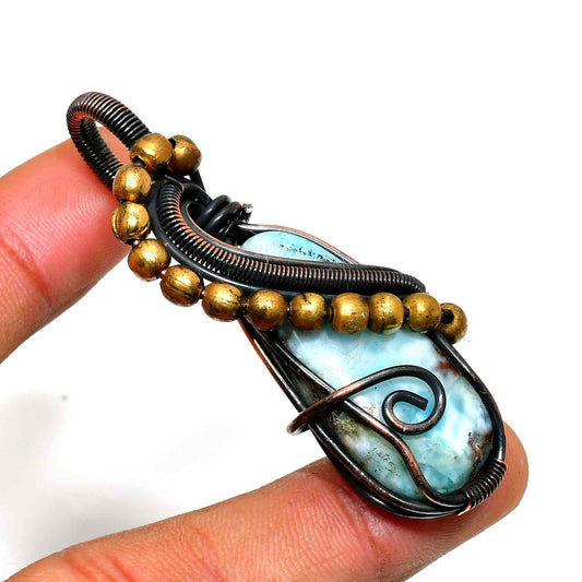 Ocean’s Embrace – Larimar Sterling Silver Pendant