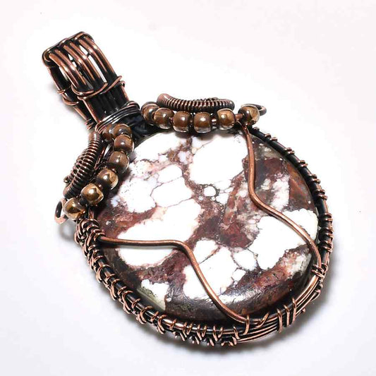 Terra’s Embrace – Oxidized Copper Stone Pendant