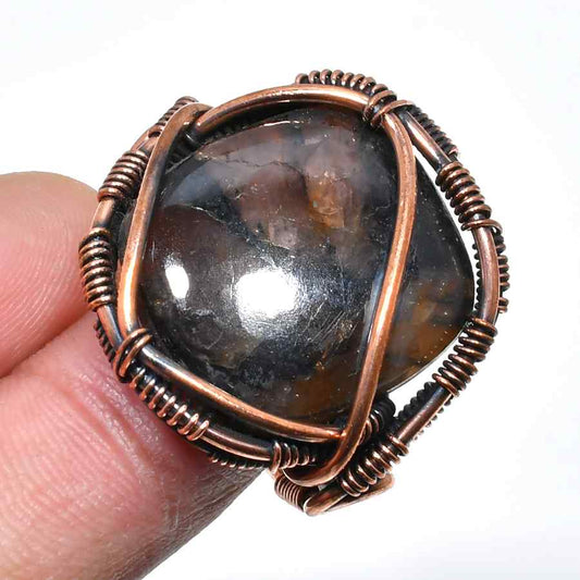 Ezra’s Veil – Oxidized Copper Amethyst Pendant