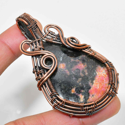 Earth’s Whisper – Copper-Wrapped Gemstone Pendant