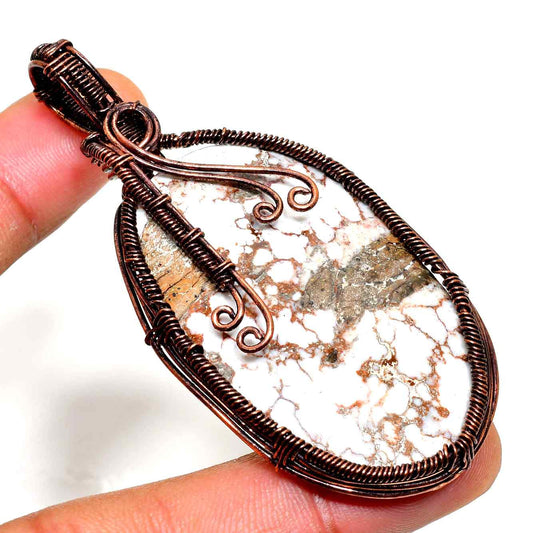 Gaia’s Whisper – Copper-Wrapped Stone Pendant