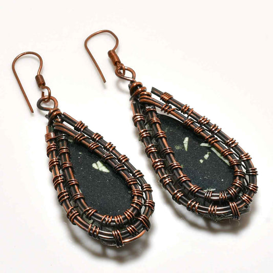 Terra’s Harmony – Copper-Wrapped Stone Earrings