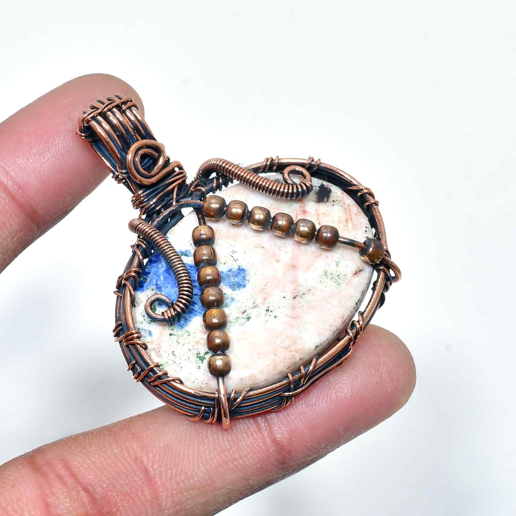 Terra’s Whisper – Copper-Wrapped Stone Pendant