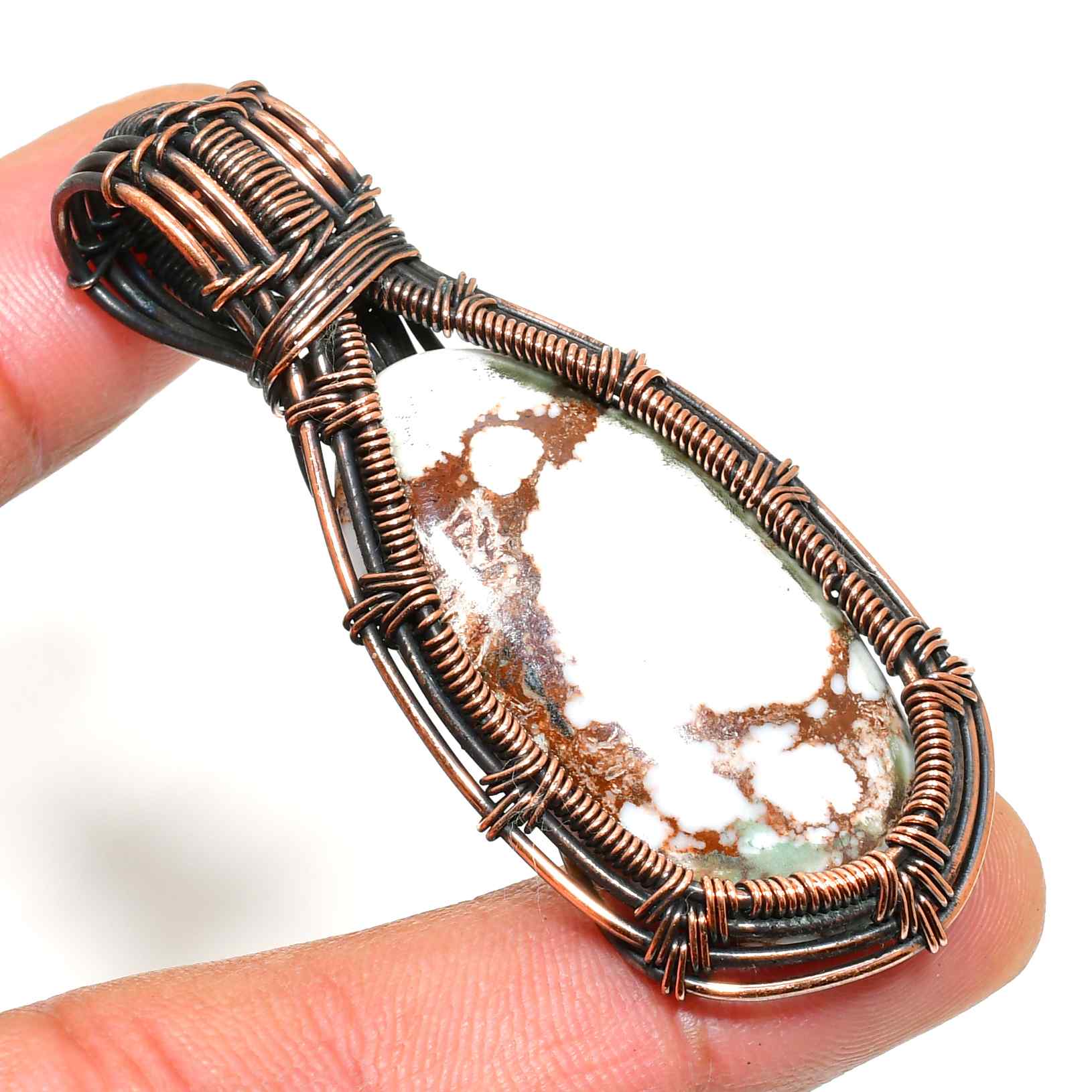 Tranquil Essence – Natural Stone Copper Pendant