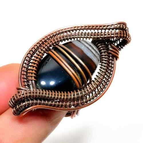 Eye of the Storm – Tiger’s Eye & Copper Pendant