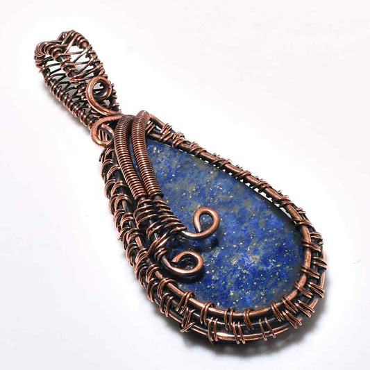 Celestial Whisper – Lapis Lazuli Copper Pendant