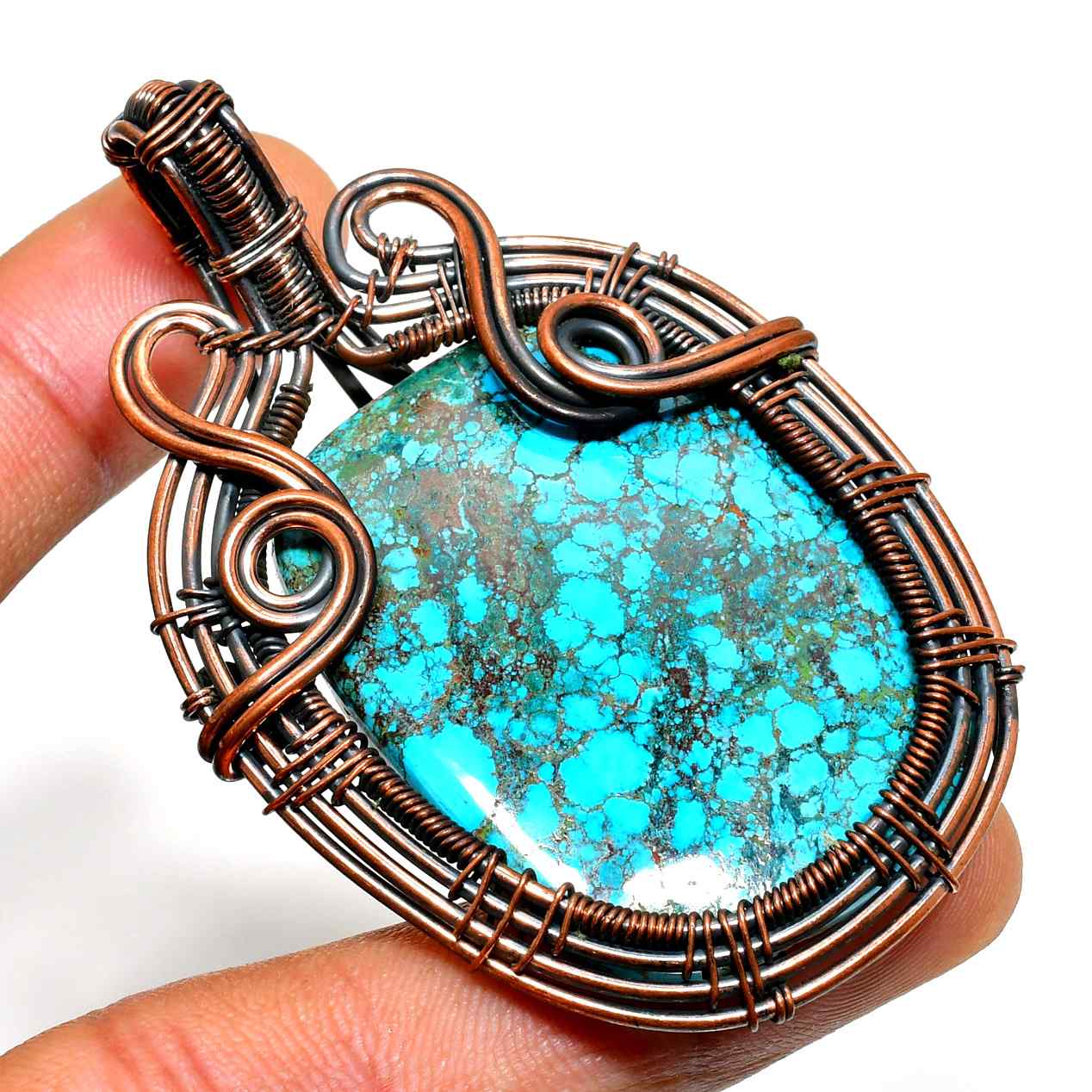 Gaia’s Harmony – Turquoise Copper Pendant