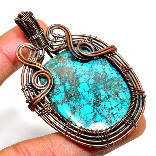 Gaia’s Harmony – Turquoise Copper Pendant
