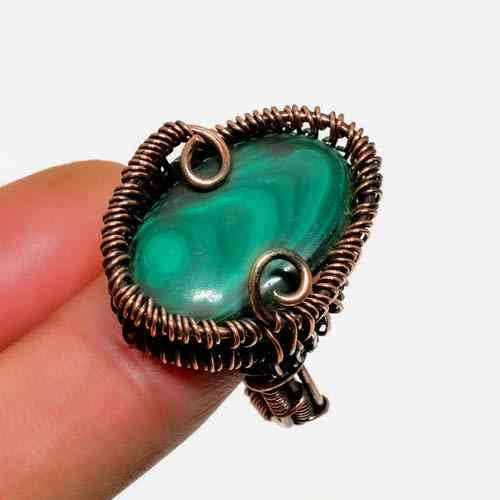 Serenity’s Embrace – Malachite & Copper Ring