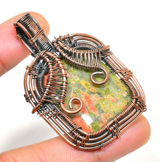 Gaia’s Embrace – Jasper Copper Pendant