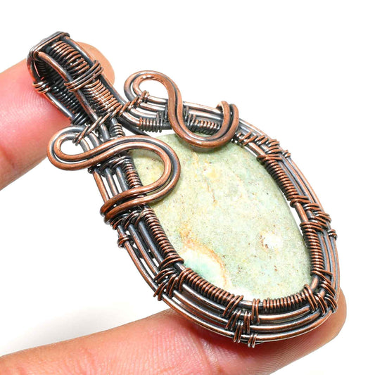 Nature’s Harmony – Greenstone & Copper Pendant