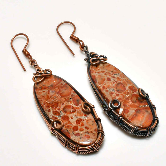 Gaia’s Embrace – Jasper & Oxidized Copper Earrings