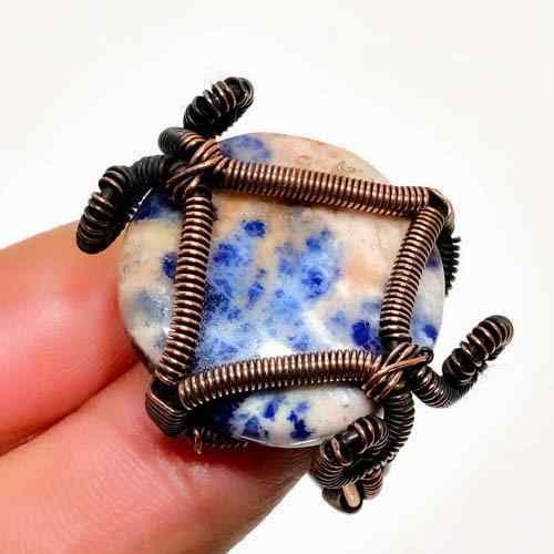 Indigo Dreamcatcher – Sodalite Copper Pendant