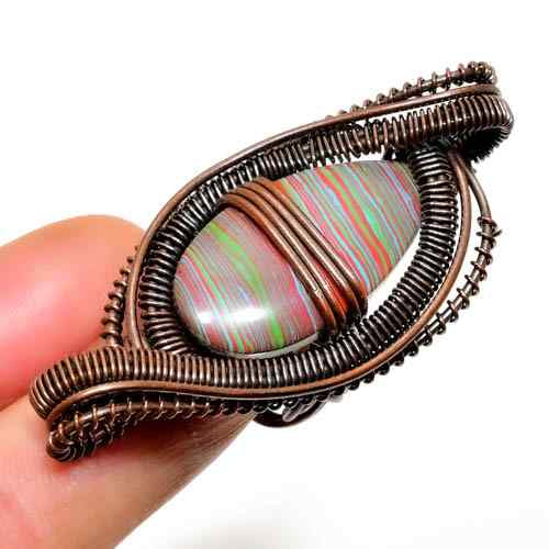 Ocean’s Dream – Marbled Stone & Oxidized Copper Ring