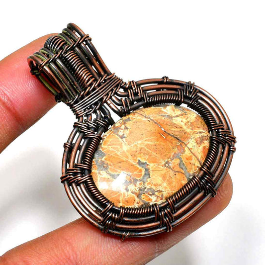 Terra’s Harmony – Copper-Wrapped Stone Pendant