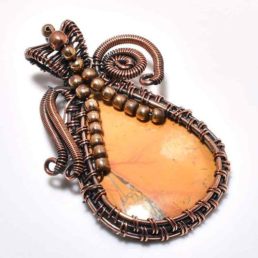 Serenity Coil – Copper & Natural Stone Pendant
