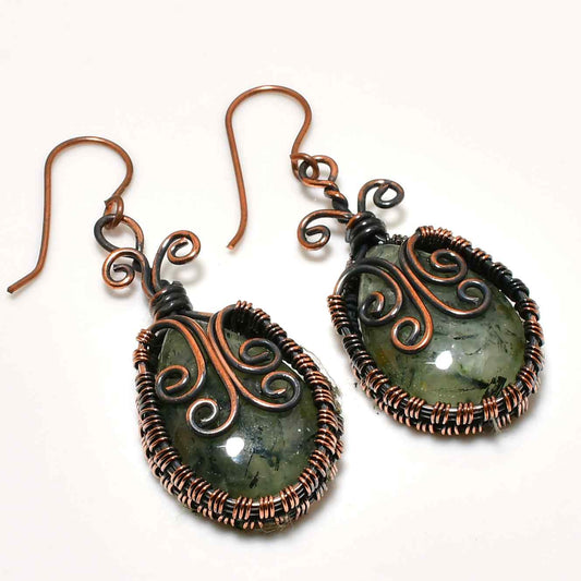 Luna’s Whisper – Labradorite Copper Earrings