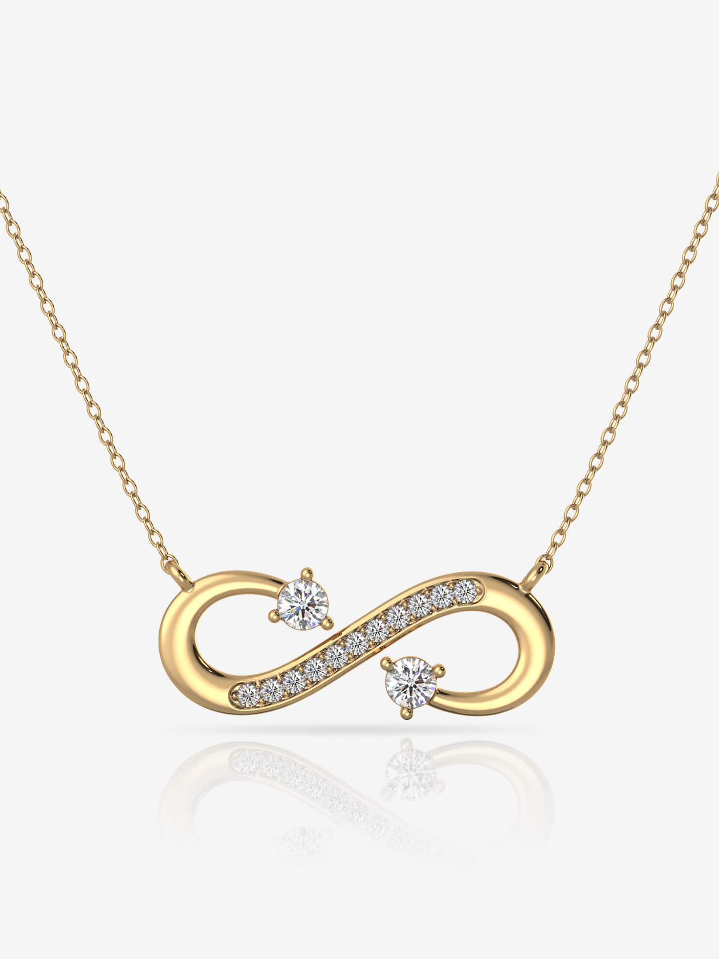Symbolic Infinity Necklace 925 Silver and 18K Gold Plated
