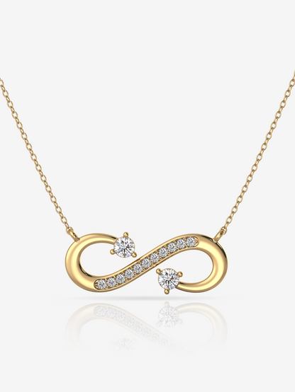 Symbolic Infinity Necklace 925 Silver and 18K Gold Plated