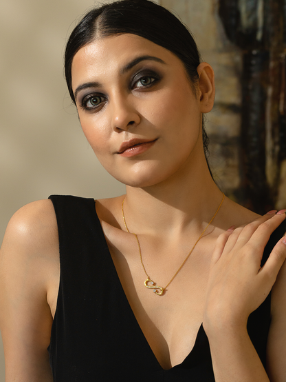 Symbolic Infinity Necklace 925 Silver and 18K Gold Plated