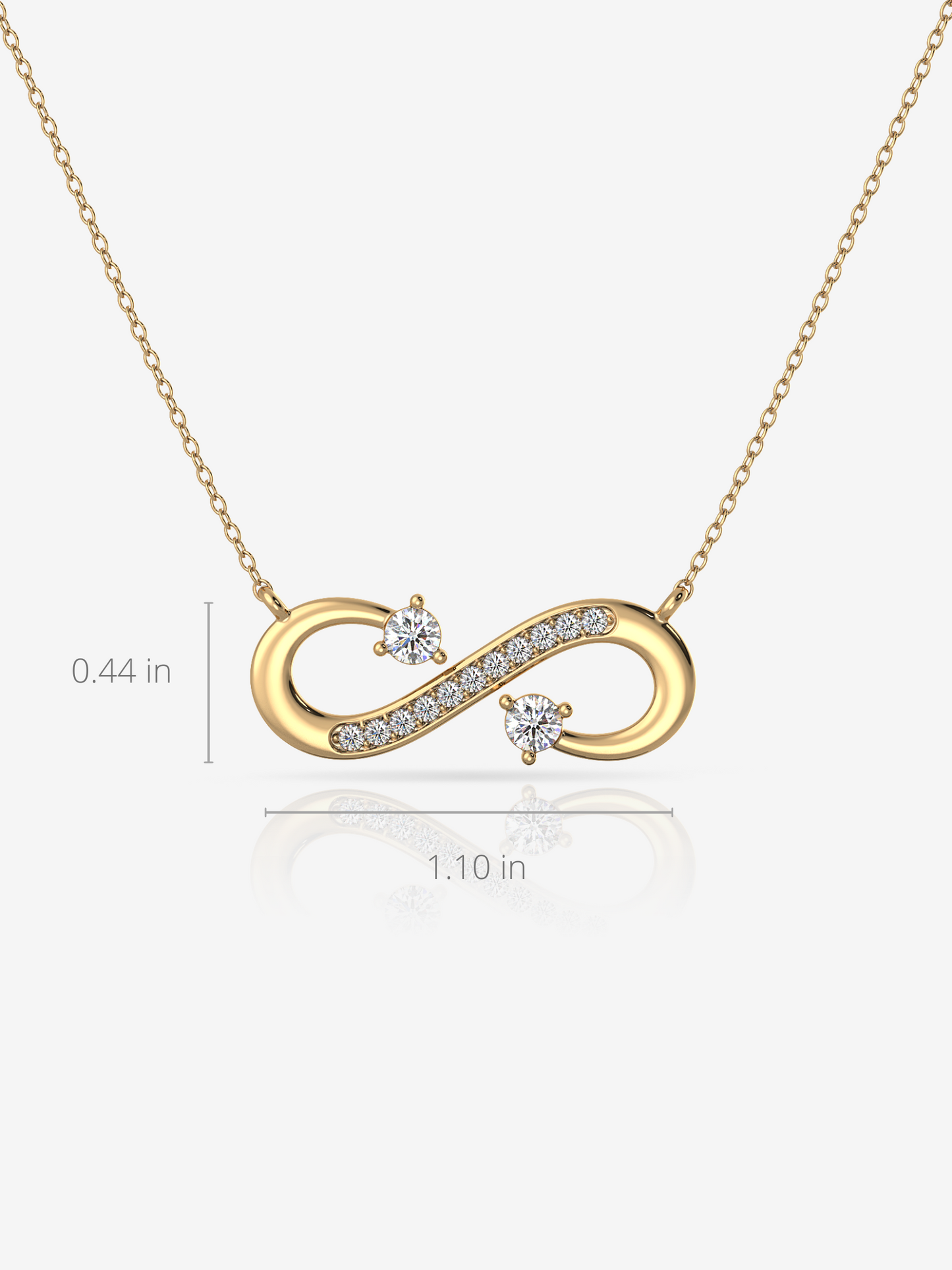 Symbolic Infinity Necklace 925 Silver and 18K Gold Plated