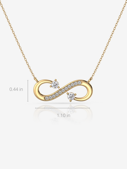 Symbolic Infinity Necklace 925 Silver and 18K Gold Plated