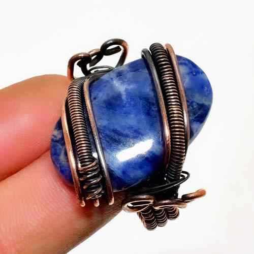 Serenity’s Embrace – Sodalite Copper Pendant