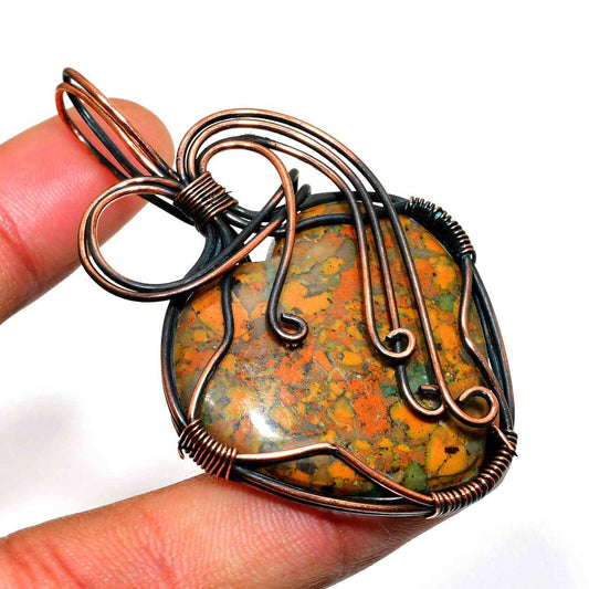 Gaia’s Embrace – Jasper Copper Pendant