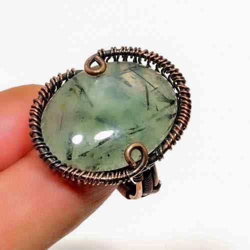 Celestial Serenity – Green Tourmaline Copper Ring