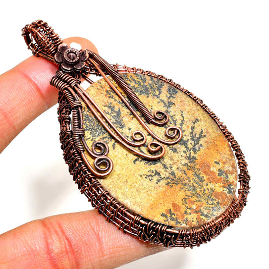 Sylvan Tranquility – Copper-Wrapped Stone Pendant
