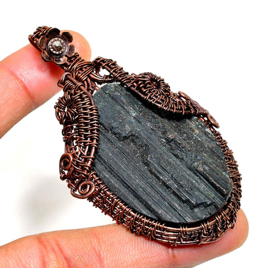 Terra’s Shield – Black Tourmaline & Copper Pendant