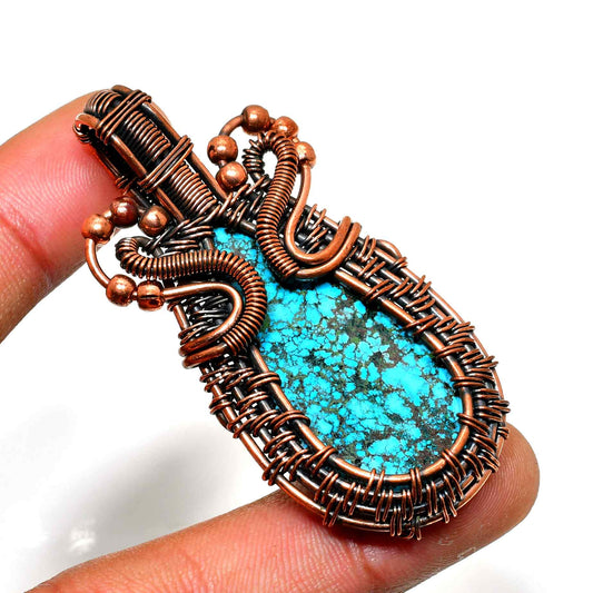 Azure Muse – Turquoise Copper Pendant
