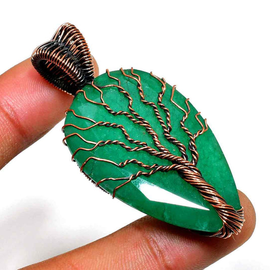 Emerald Grove – Copper Tree of Life Pendant