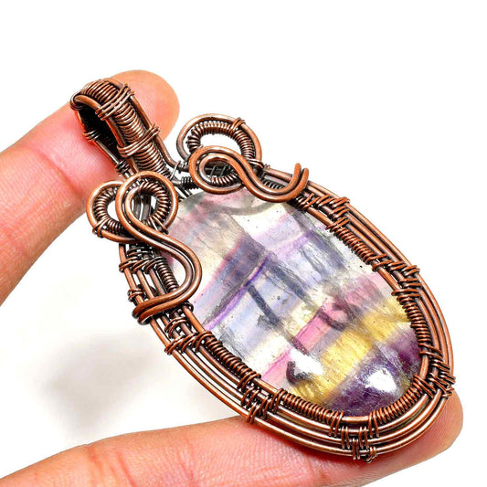 Clarity’s Embrace – Fluorite Copper Pendant