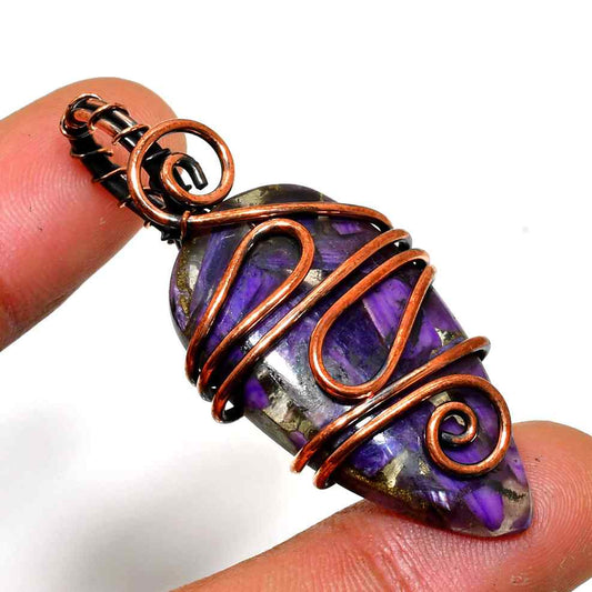 Ezra’s Veil – Amethyst & Oxidized Copper Pendant