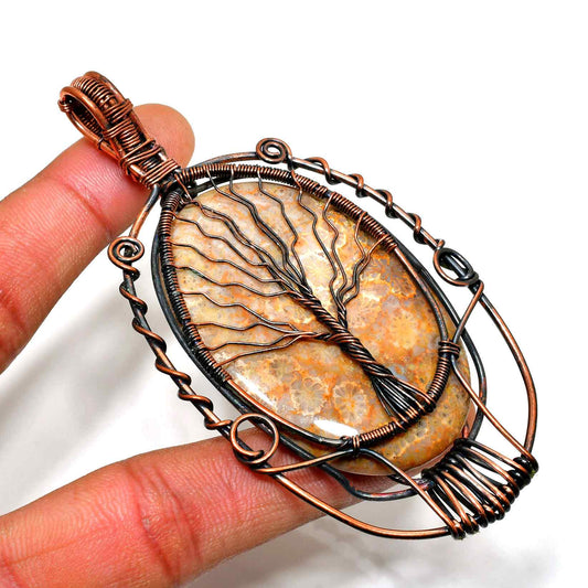 Gaia’s Gift – Agate & Copper Tree of Life Pendant