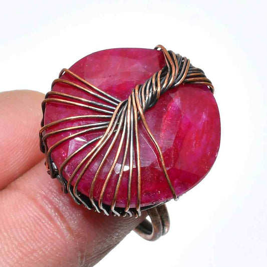 Scarlet Ember – Ruby & Copper Statement Ring