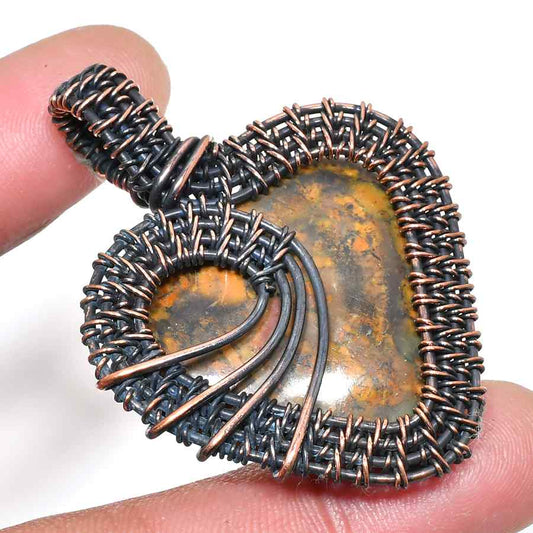 Gaia’s Embrace – Jasper & Blackened Copper Pendant